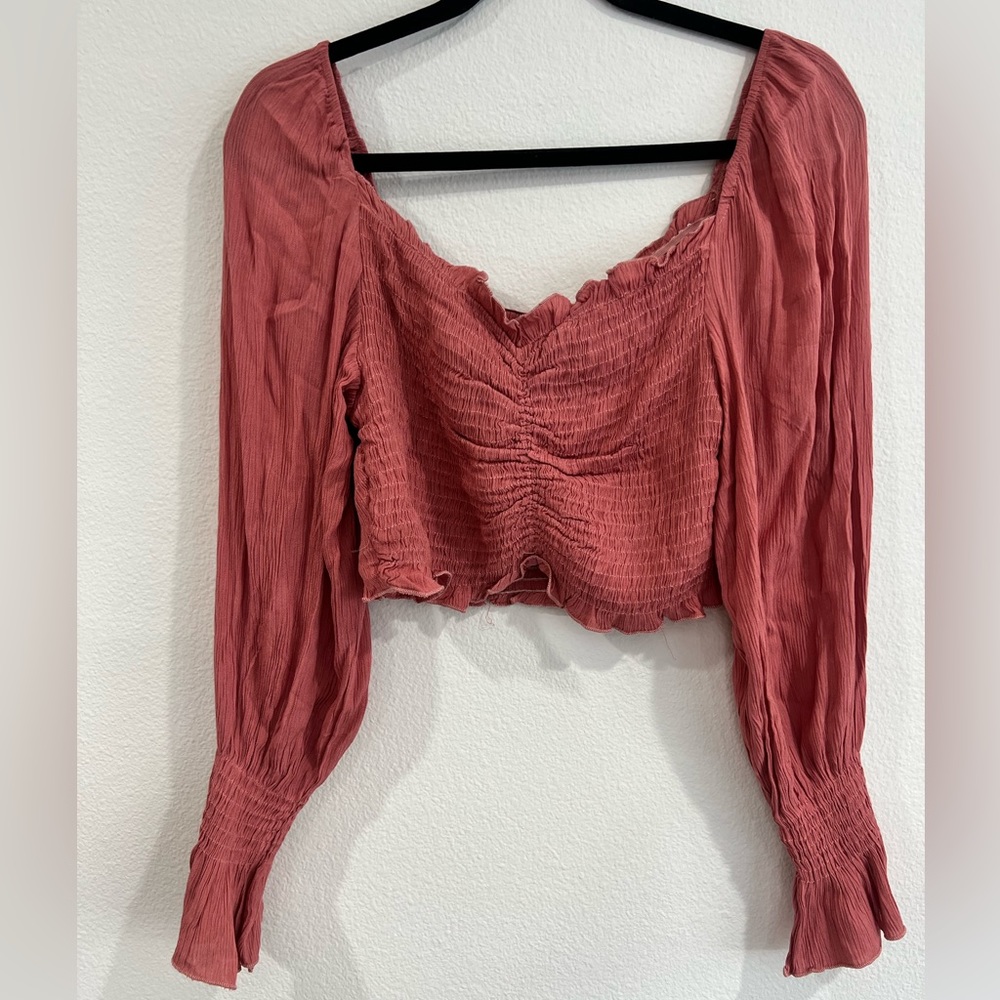 Balloon Sleeve Crop Top